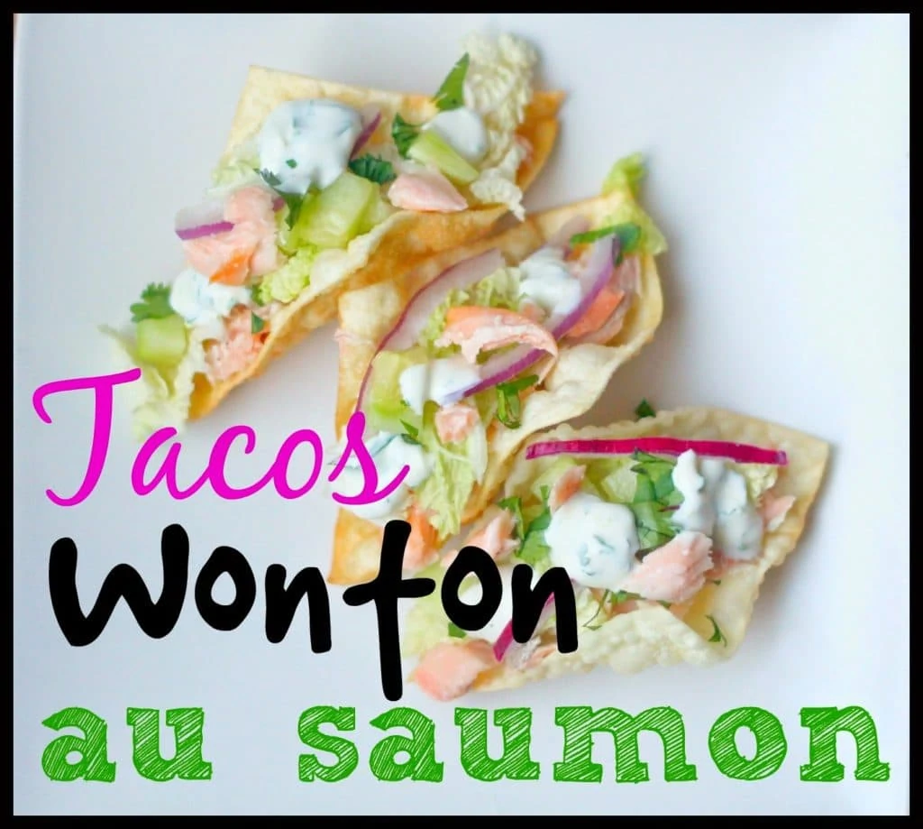 Tacos Wonton au saumon - Cinq Fourchettes