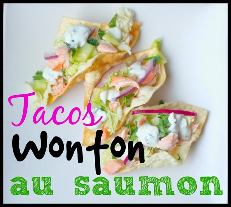 Tacos Wonton au saumon - Cinq Fourchettes