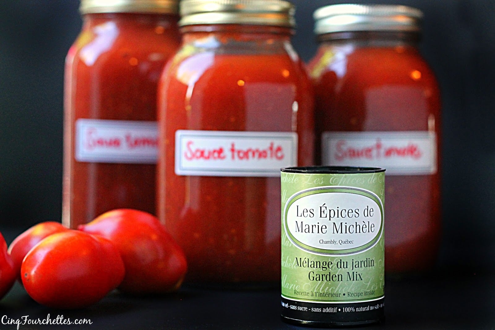 Sauce tomate aux pices de Marie Mich le Cinq Fourchettes