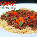 Sauce bolognaise au bacon et Shiraz Cinq Fourchettes