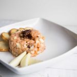 Tartare de saumon à la pomme et au Gouda fumé de Joanie / Cinq Fourchettes