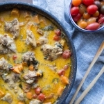 Hauts de cuisse aux épinards et patates douces Cinq Fourchettes