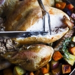 Dindon farce au foie gras et ses légumes grillés Cinq Fourchettes