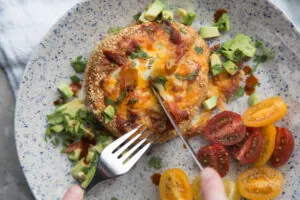 bagel tout garni oeufs gratine recette Cinq fourchettes airfryer