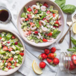 salade fraises avocat asperge crevette salad strawberry asparagus shrimp avocado Cinq Fourchettes recipe recette