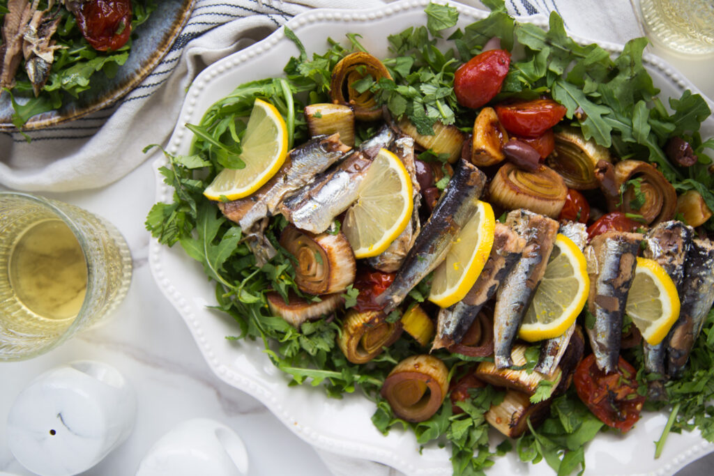 salade sardines poireaux tomates salad recette recipe Cinq Fourchettes