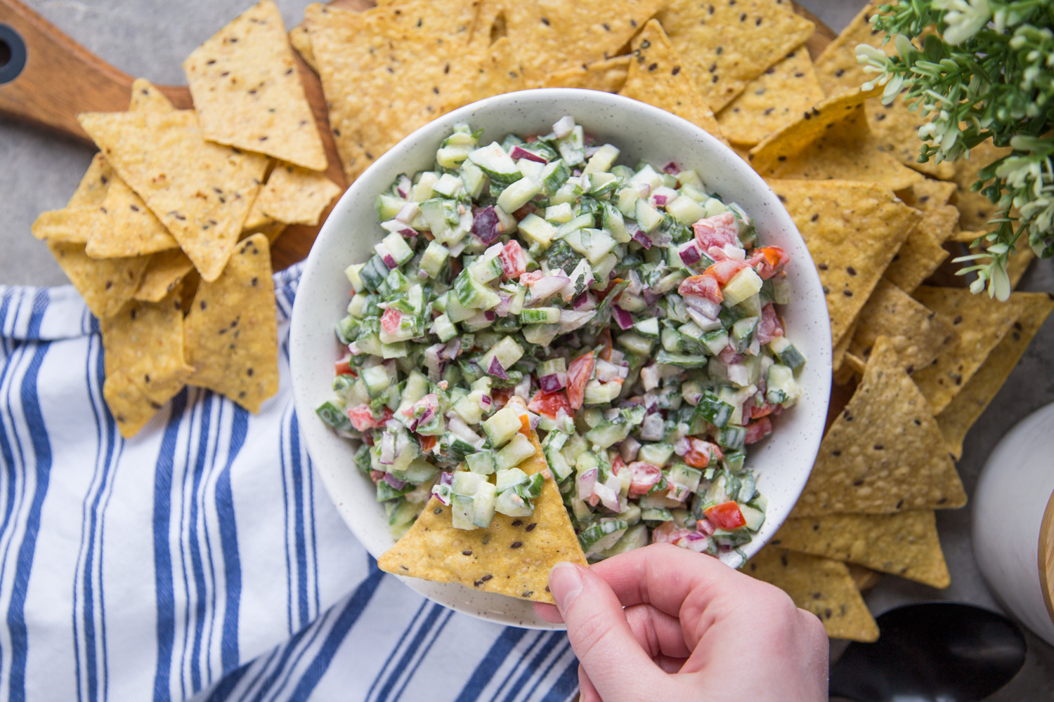 salsa de concombre recette cucumber salsa recipe Cinq Fourchettes