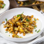 chou fleur grillé pois chiches feta recette facile santé Cinq Fourchettes recipe chickpeas cheese cauliflower