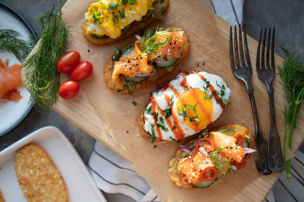 patates à déjeuner recette avocat tout garni avocado toast hashbrown cinq fourchettes