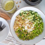 salade orzo pesto pistaches basilic edamames asperges cinq fourchettes recette