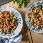 Salade thon riz croquant concombre avocat poivron asiatique recette Cinq Fourchettes