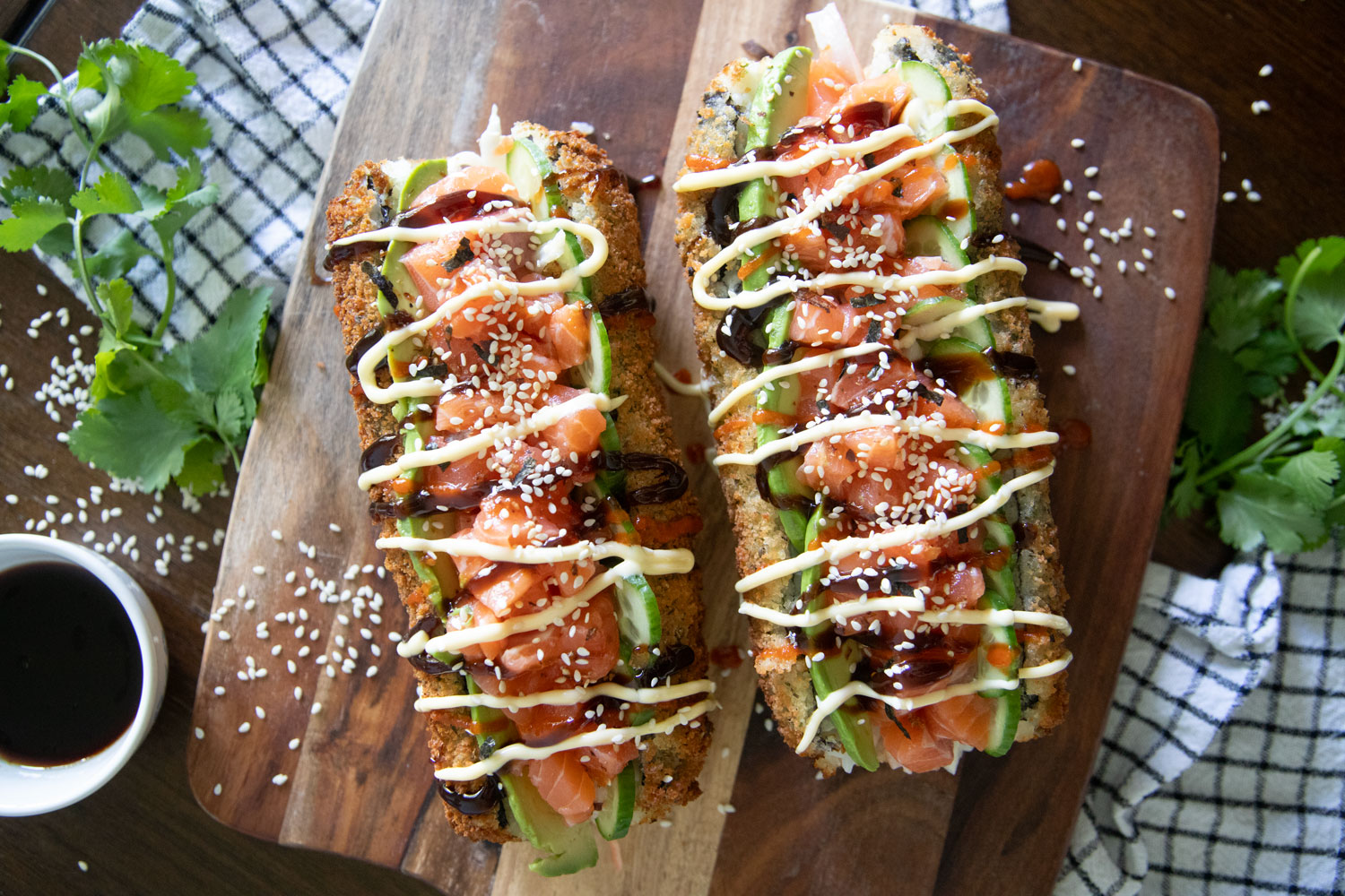 sushi hot dog tendance trend saumon riz goberge crabe avocat concombre recette cinq fourchettes